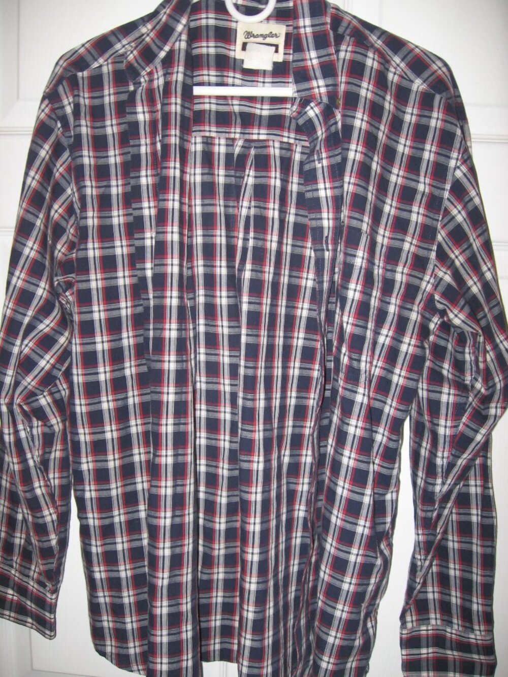 Wrangler Riata Red White Black Plaid Button-Down Shirt Men's Large